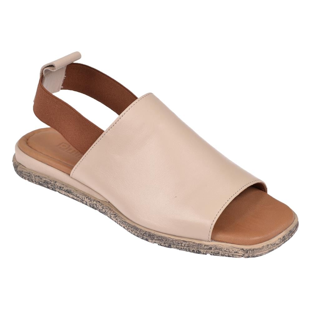 Pullman Hakiki Deri Lastikli Kadın Sandalet BEL-744   BEJ