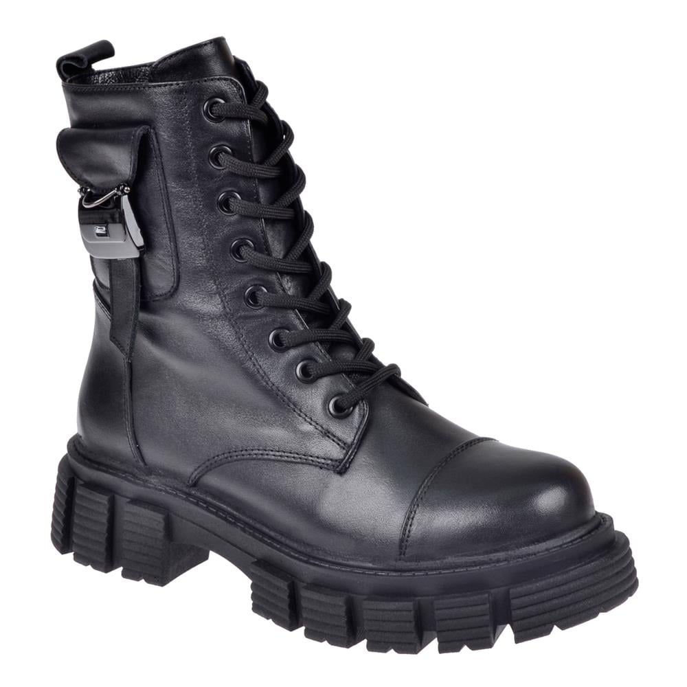 Pullman Hakiki Deri Postal Kadın Bot MX-107   SİYAH