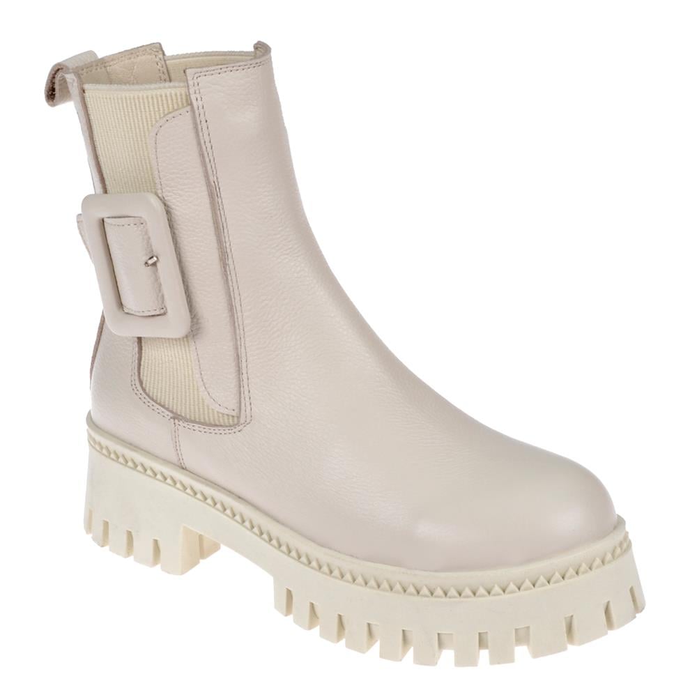 Pullman Hakiki Deri Yanı Lastikli Kadın Bot MX-MF01   BEJ