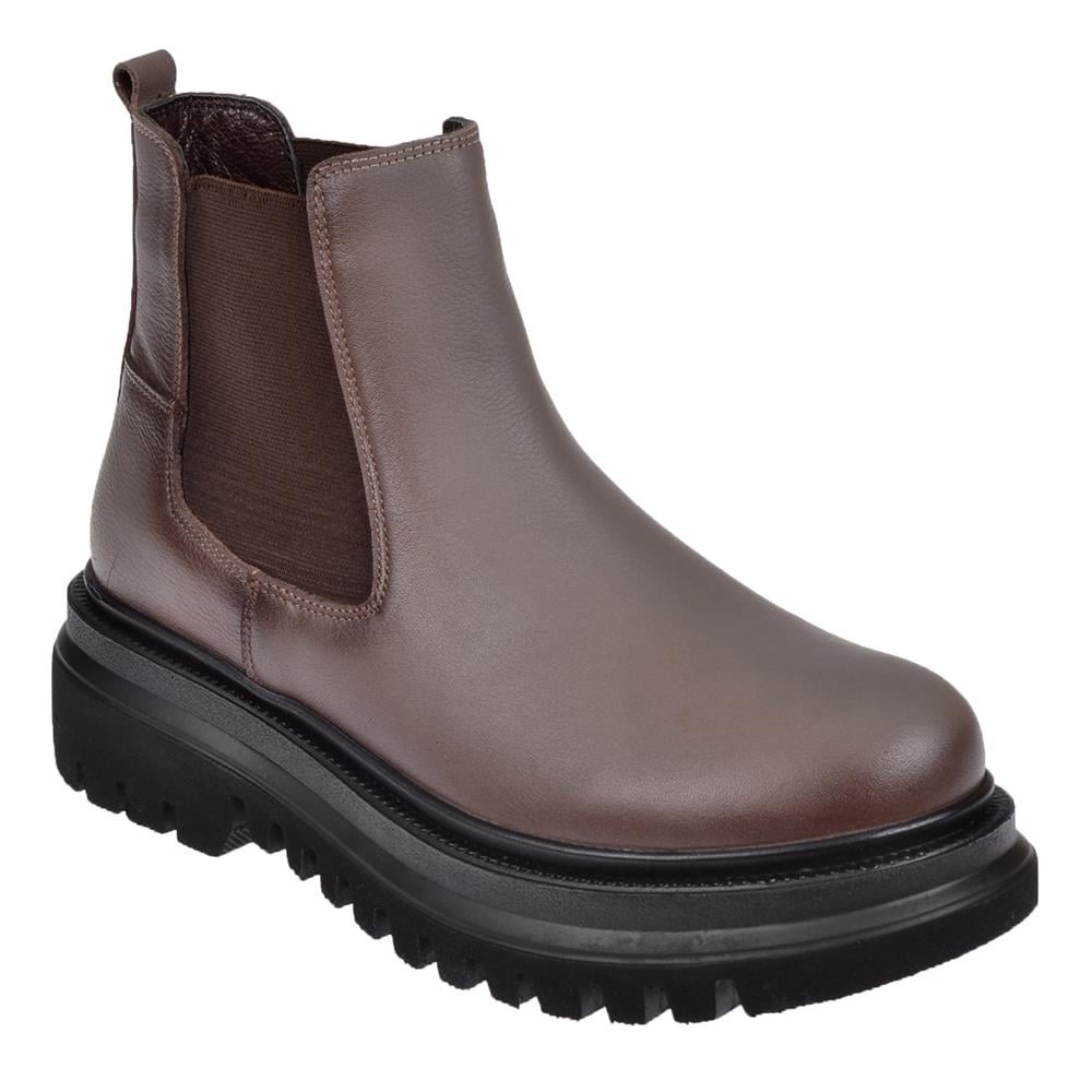 Pullman Hakiki Deri Yanı Lastikli Kadın Bot KON-20258   VİZON