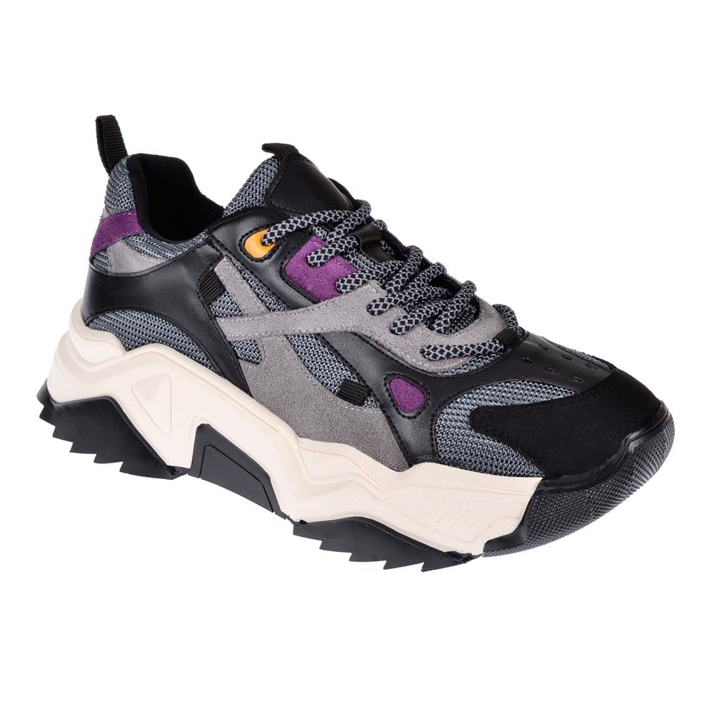 Pullman Kadın Spor Ayakkabı Sneaker SMS-65137   SİYAH MOR