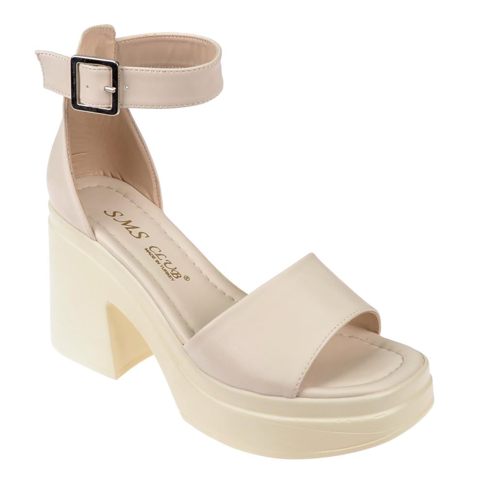 Pullman Platform Taban Kadın Sandalet SMS-1623   BEJ