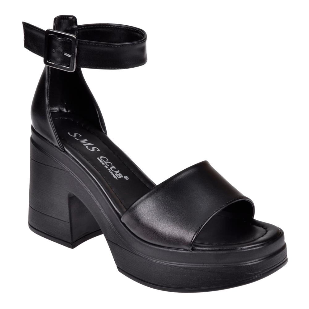 Pullman Platform Taban Kadın Sandalet SMS-1623   SİYAH