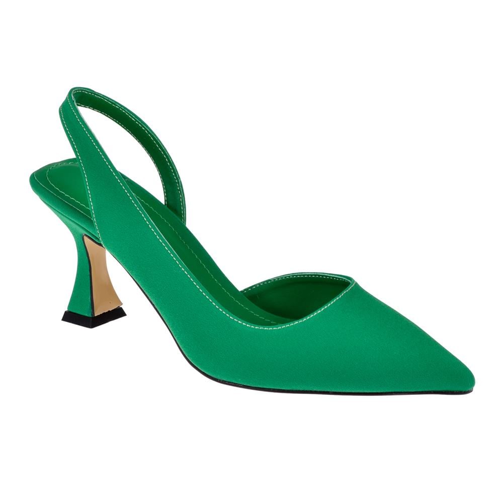 Pullman Saten Kadın Topuklu Ayakkabı PL-3100   YEŞİL