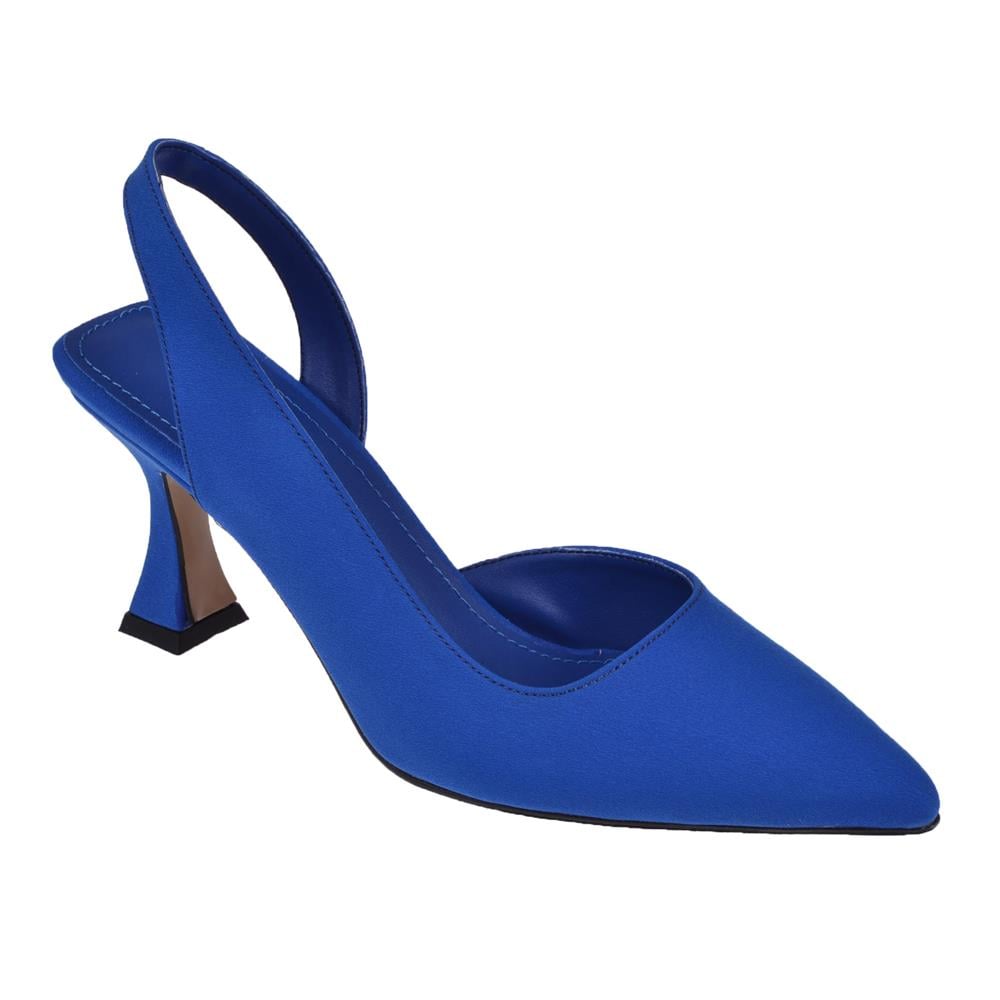 Pullman Saten Kadın Topuklu Ayakkabı PL-3100   MAVİ