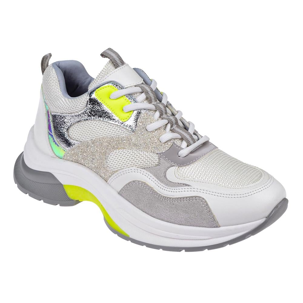 Pullman Simli Kadın Spor Ayakkabı Sneaker SMS-30162   BEYAZ SİMLİ