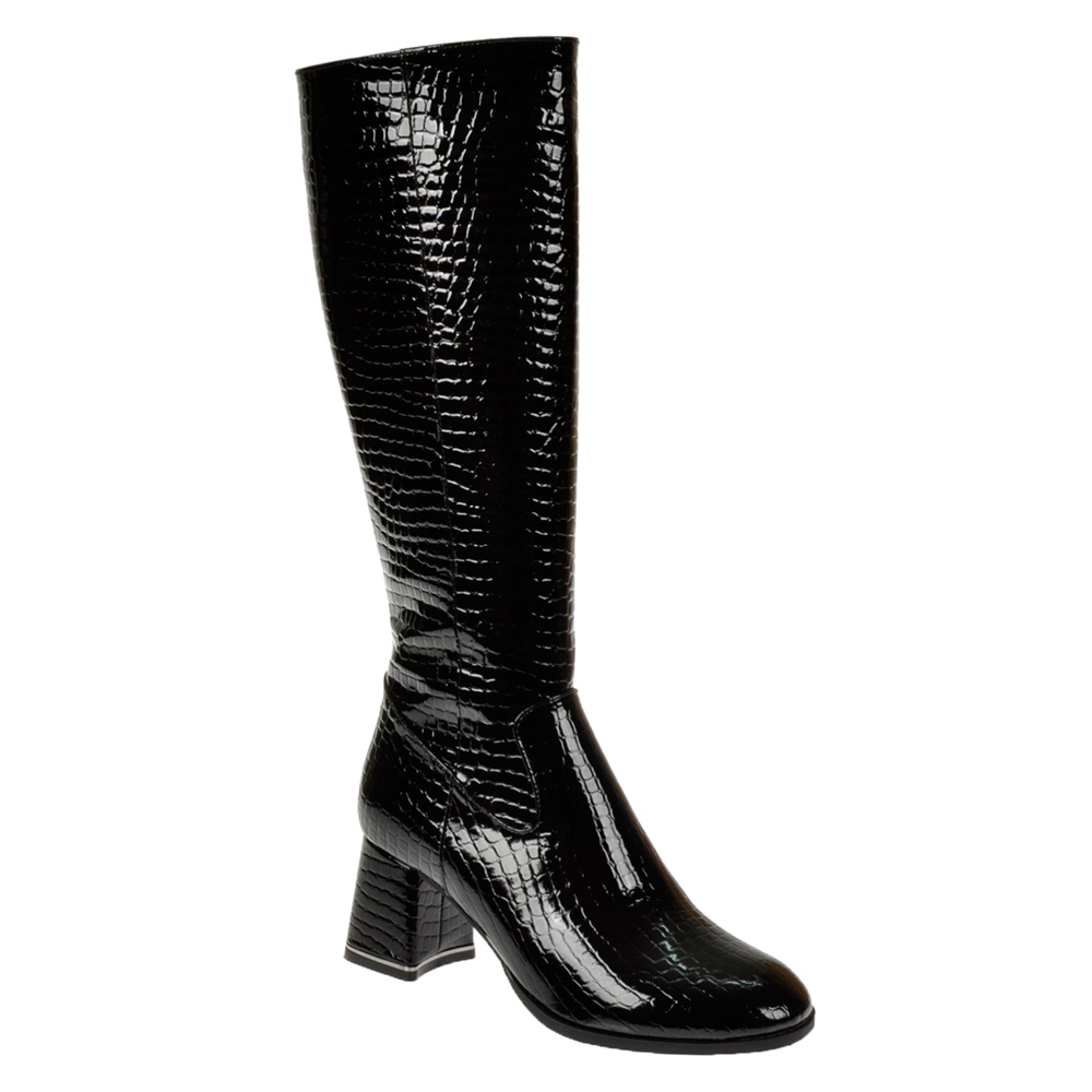 Pullman Topuklu Kadın Çizme İZ-600   SİYAH RUGAN