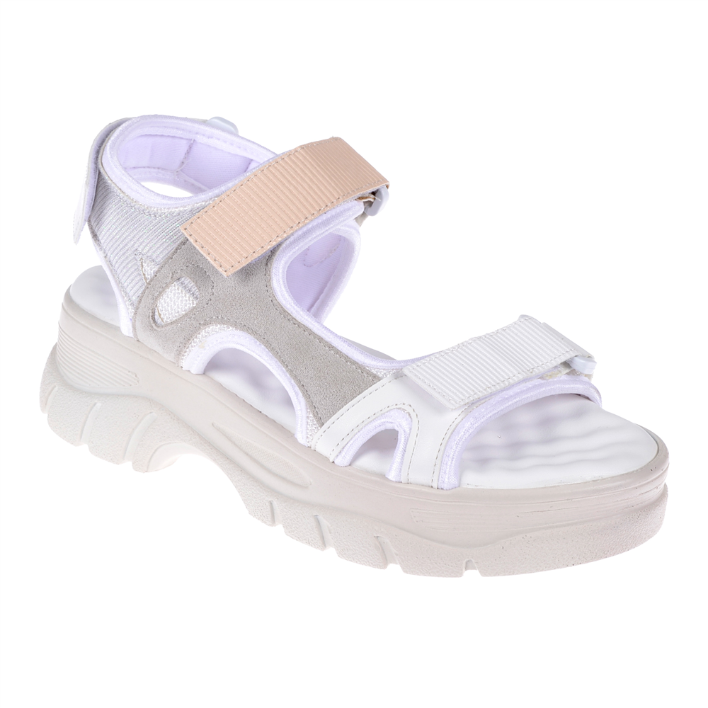 Sms Cırtlı Comfort Kadın Sandalet SMS-4740 BEYAZ BEJ