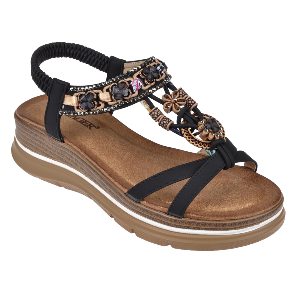 Voyager Dolgu Taban Comfort Kadın Sandalet VOY-481-Z   SİYAH