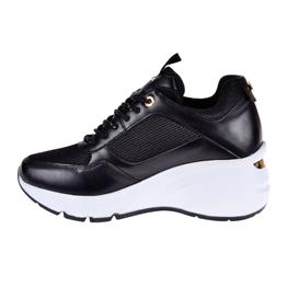 Pullman Dolgu Taban Kadın Spor Ayakkabı Sneaker  SMS-62158   SİYAH