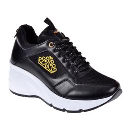 Pullman Dolgu Taban Kadın Spor Ayakkabı Sneaker  SMS-62158   SİYAH