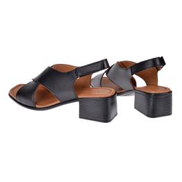 Pullman Hakiki Deri Alçak Topuk Kadın Sandalet MX-1002   SİYAH