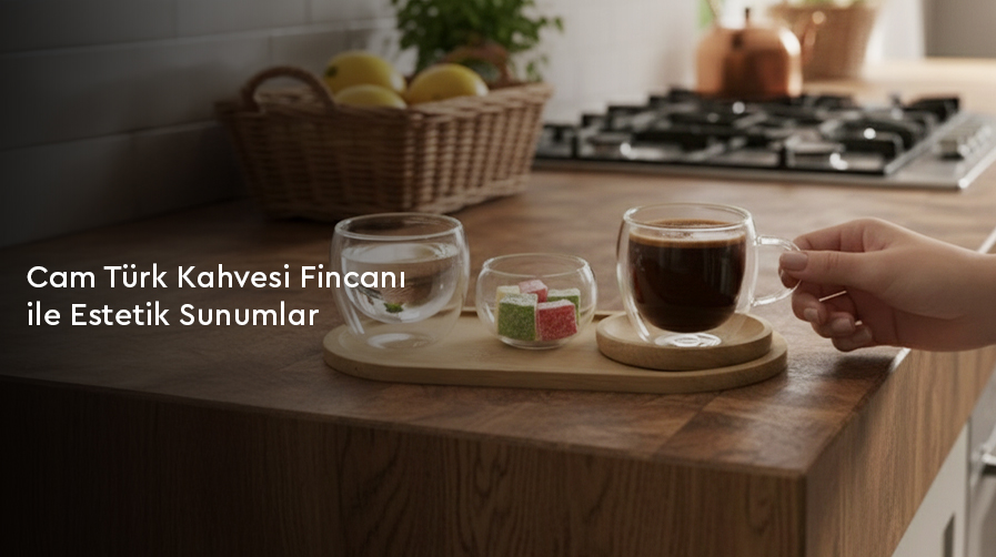 Cam Türk Kahvesi Fincanı ile Estetik Sunumlar