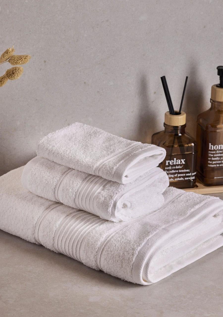Towy White 100% Pamuk 3lü Banyo Havlusu Seti