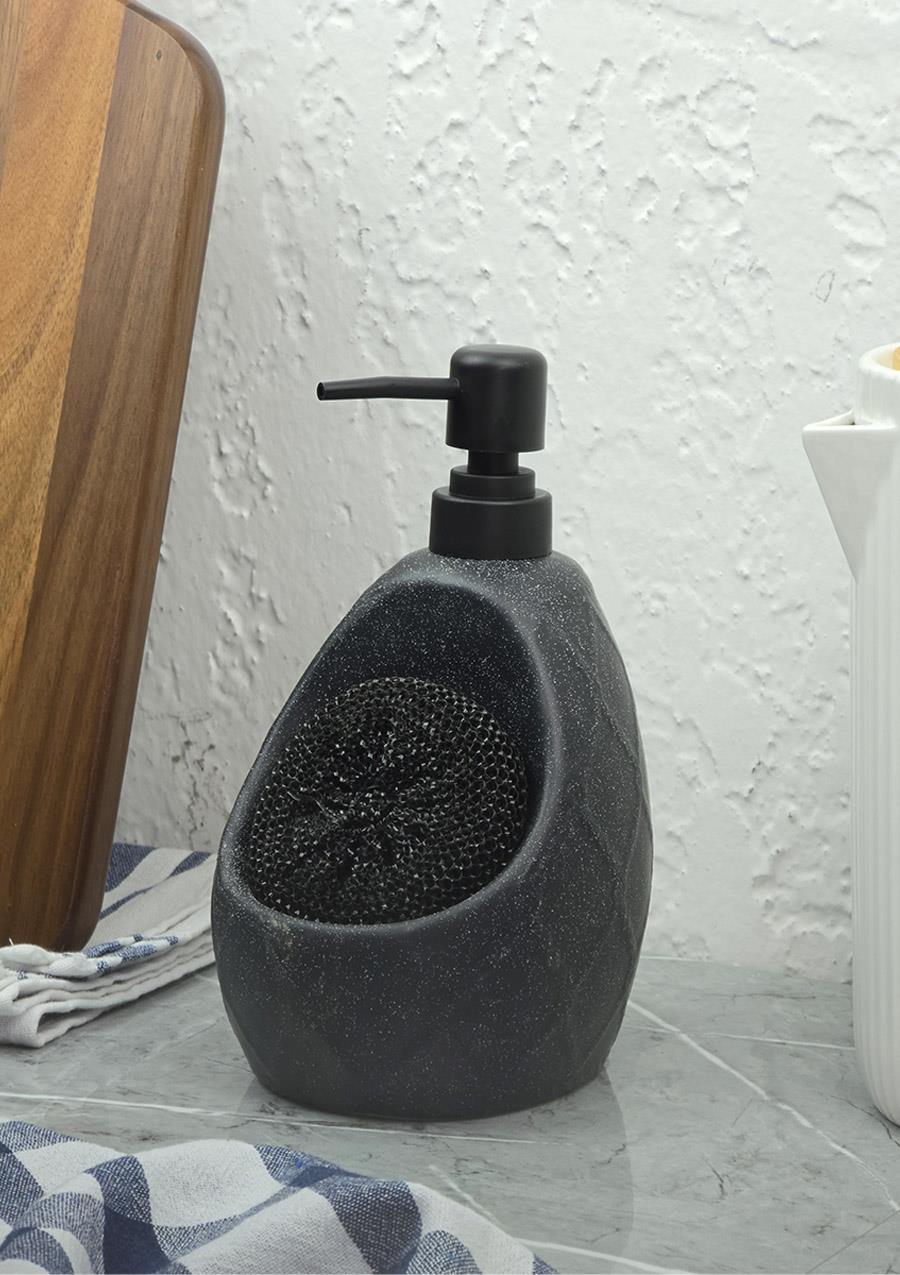 Taş Desenli Sıvı Sabunluk - Sünger Hazneli Mutfak Sabunluğu - 700 ML - Prizma Desen