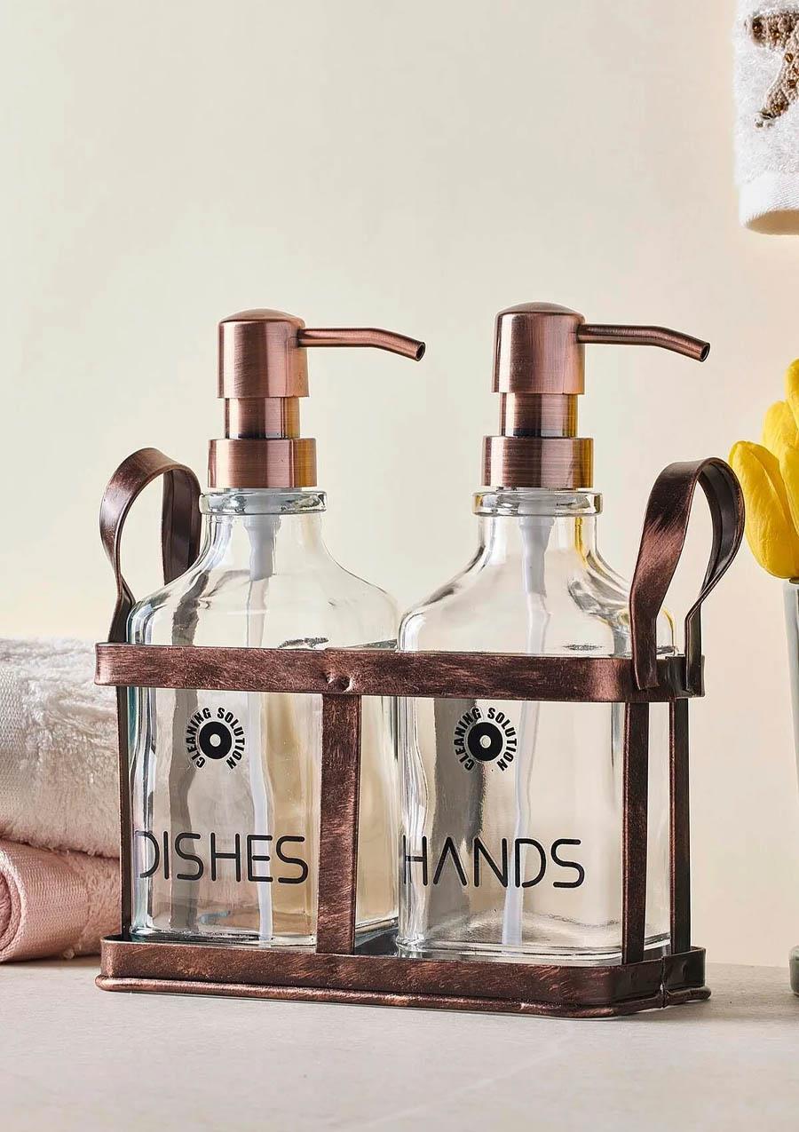Rame Sıvı Sabunluk Seti - Retro Görünümlü - 2x500 ML