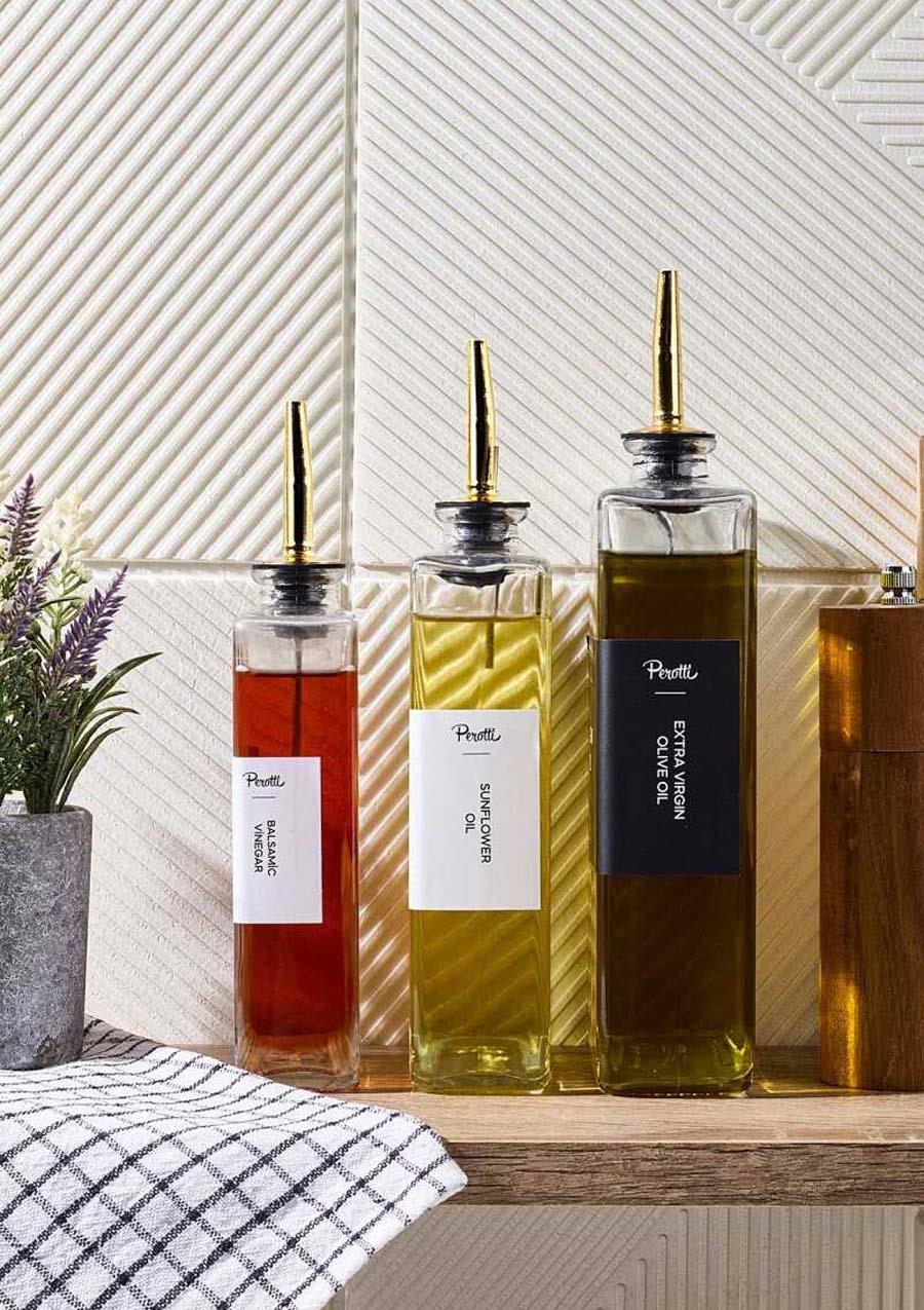 3lü Cam Yağdanlık Seti - Yağlık-Sirkelik-Sosluk Takımı - 6 Parça