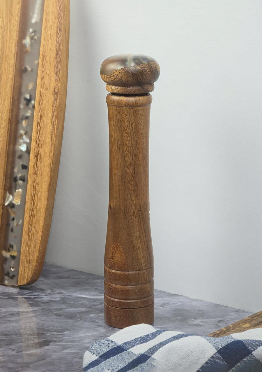 Akasya Baharat Değirmeni Takımı - Tuzluk Seti - 25 + 20 CM