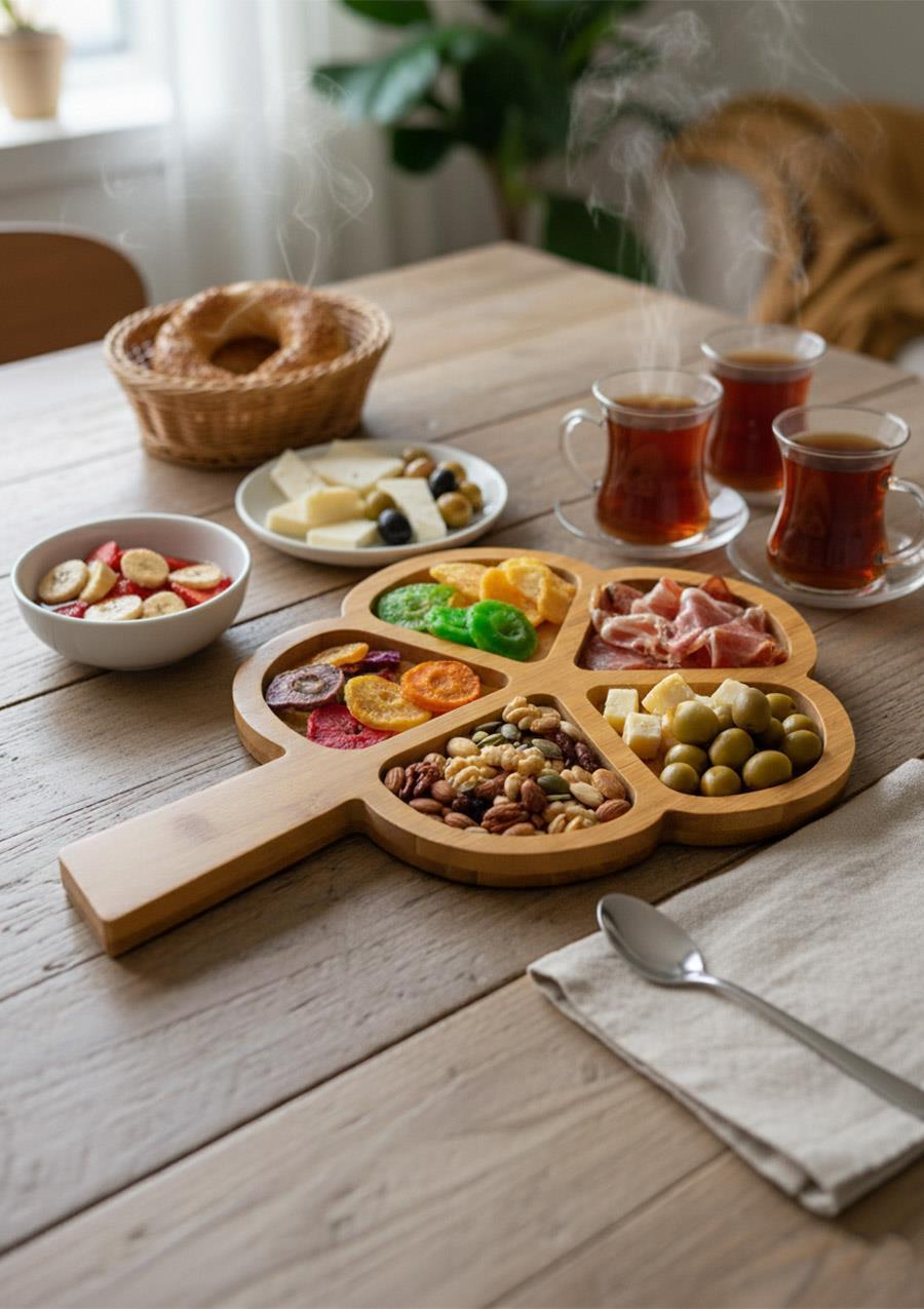 Yonca Bambu Sunumluk Tabak - 23 CM