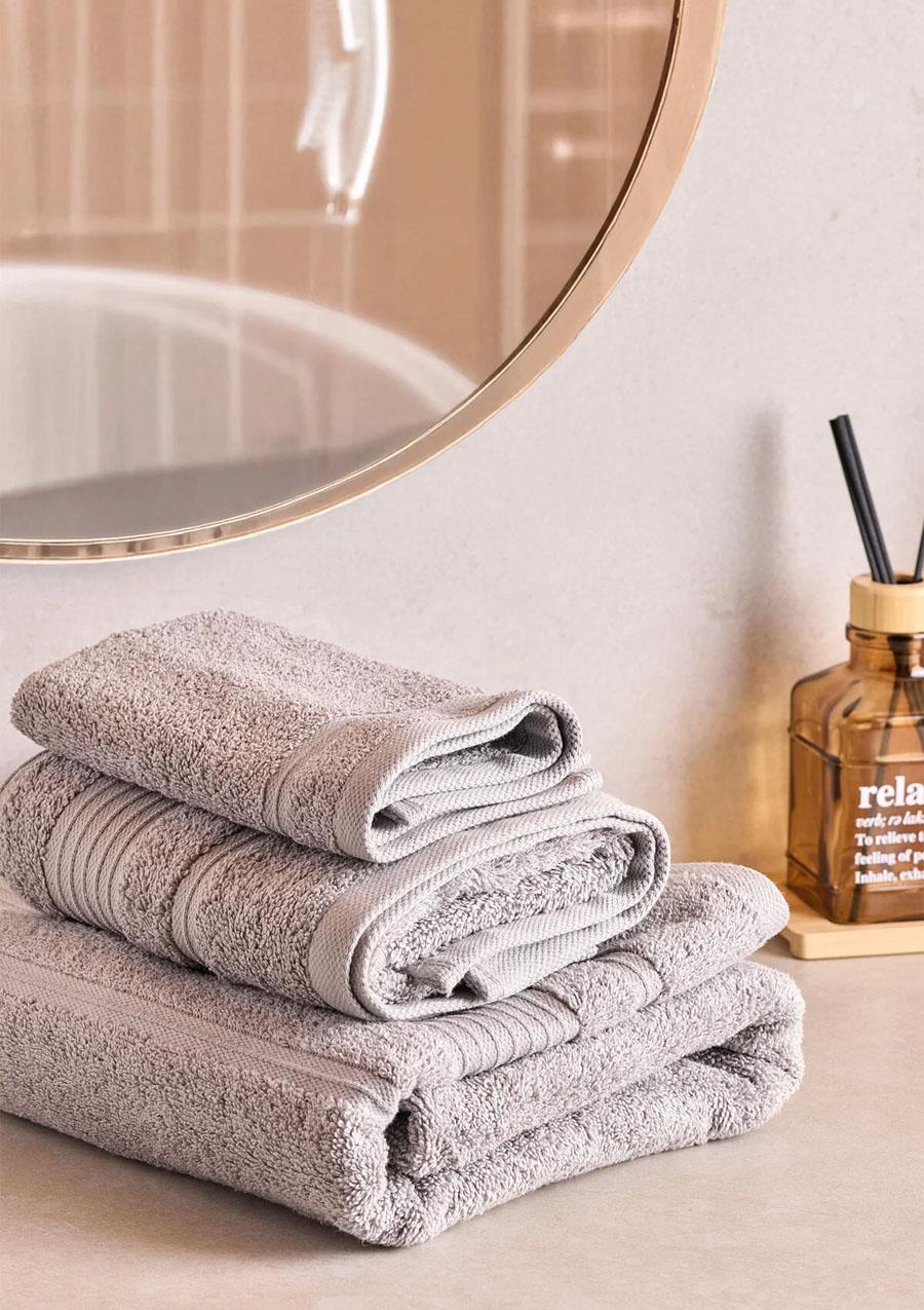 Towy Grey 100% Pamuk 3lü Banyo Havlusu Seti