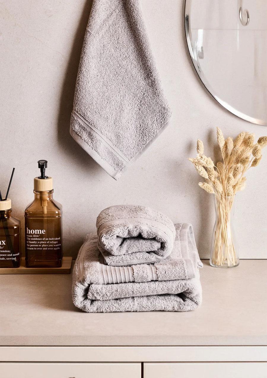 Towy Grey 100% Pamuk 3lü Banyo Havlusu Seti