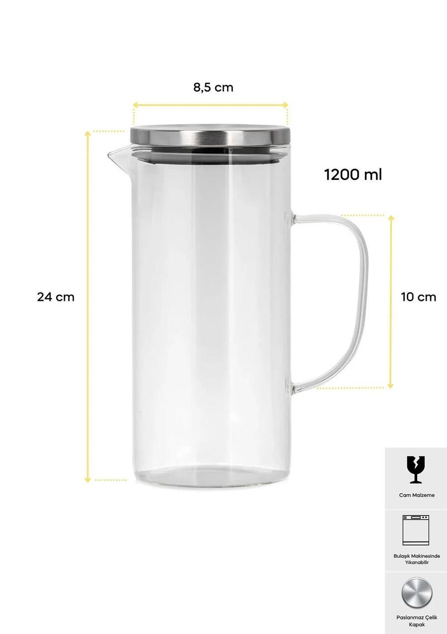 İzmir Borosilikat Cam Sürahi - 1200 ML