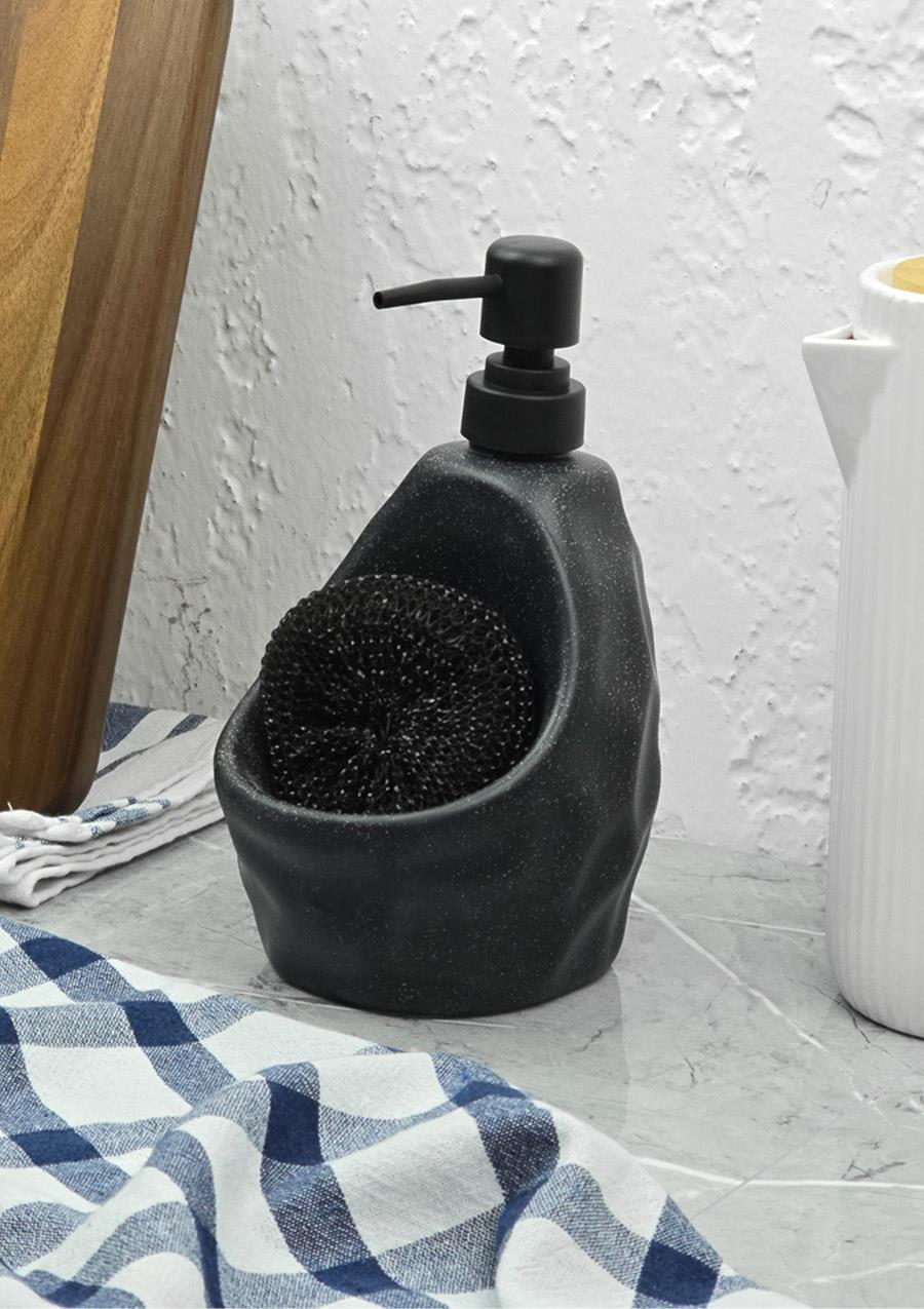 Taş Desenli Sıvı Sabunluk - Sünger Hazneli Mutfak Sabunluğu - 700 ML -  Çakıl Desen