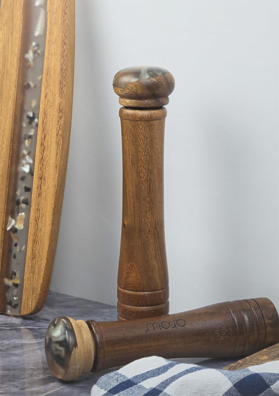 Akasya Baharat Öğütücü - Değirmenli Tuzluk - 25 CM