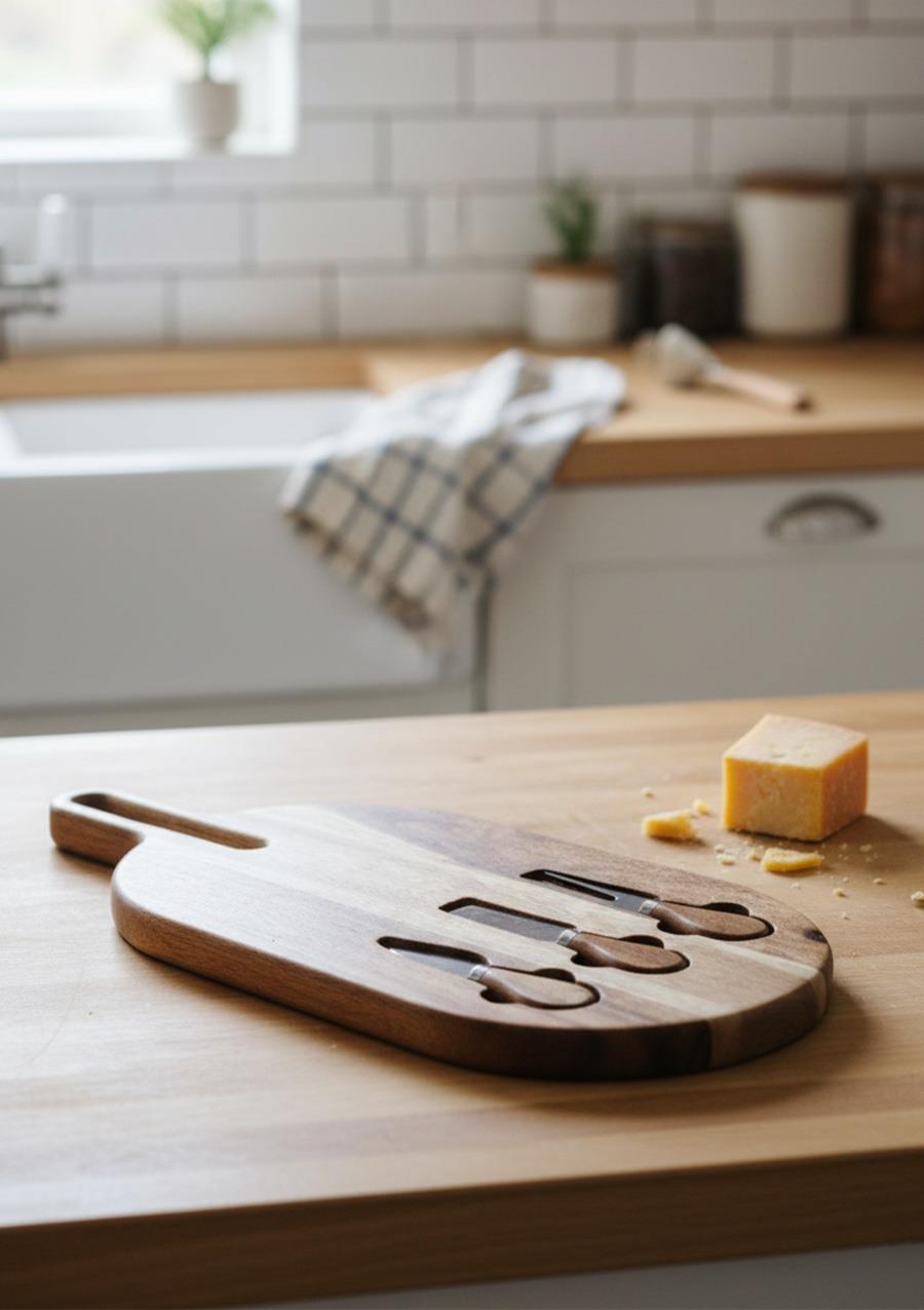 Akasya Peynir Tabağı - Peynir Sunumluk Seti- 4 Parça