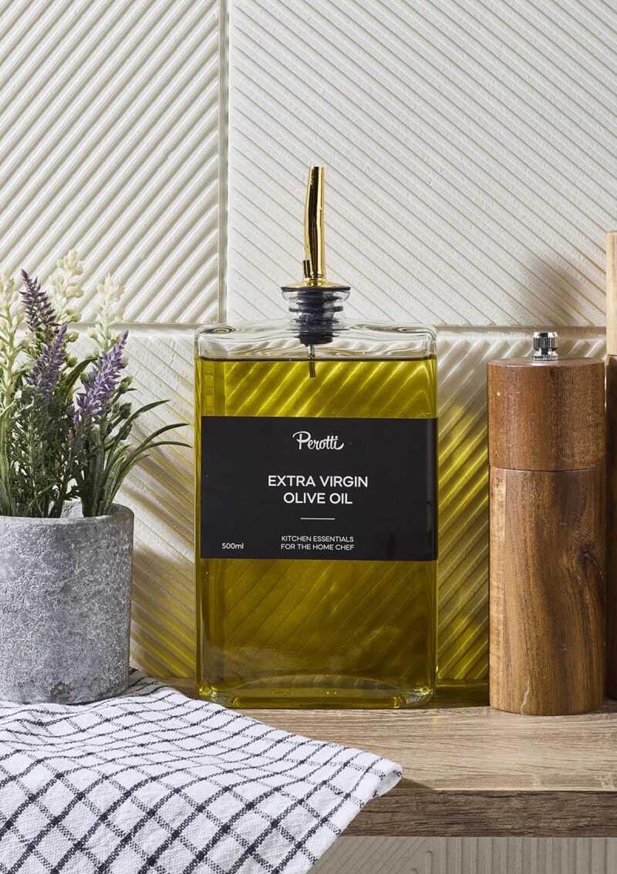 Cam Yağdanlık - Sosluk, Sirkelik - Gold Başlık - 500 ML