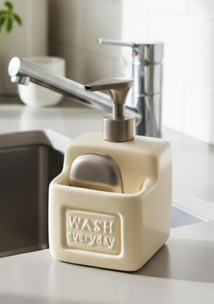 Ashton Beige Porselen Sıvı Sabunluk 500 ml