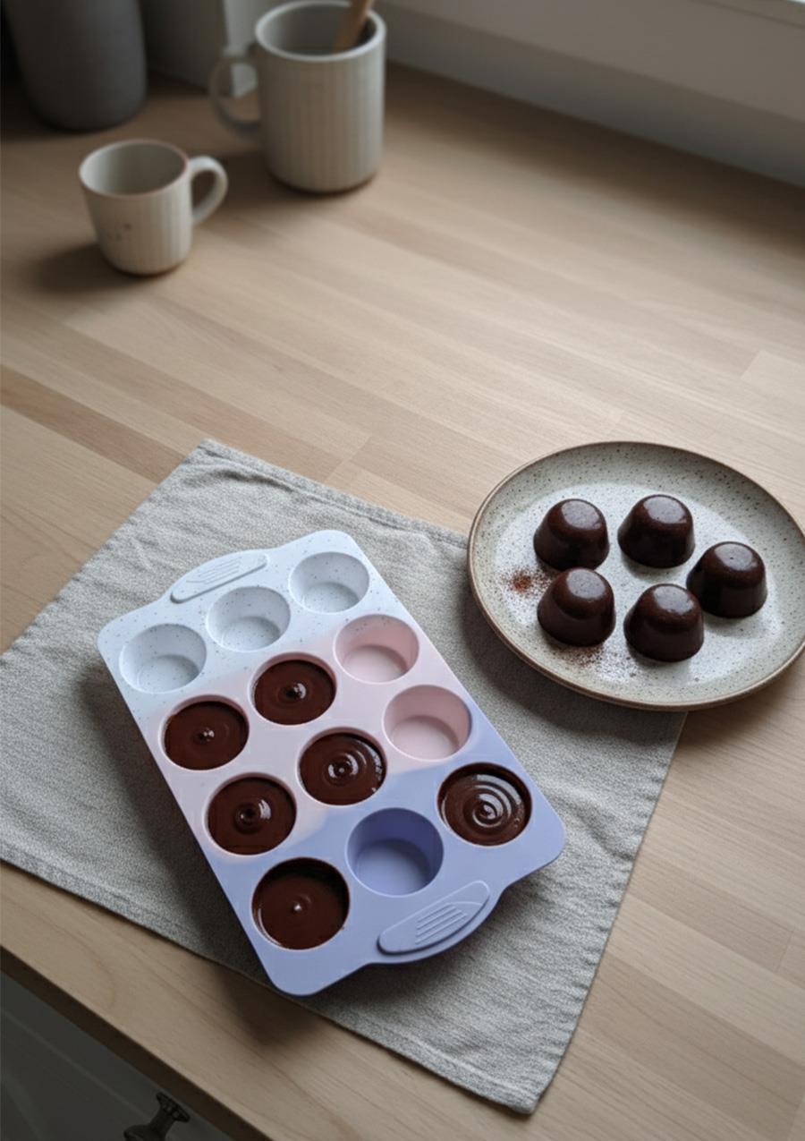 Silikon Çikolata Kalıbı - 12li Kek Kalıbı