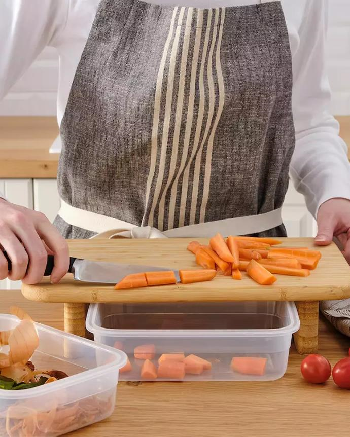 Bambu Kesim Tahtası - Ayaklı Kesme Tahtası - Dikdörtgen