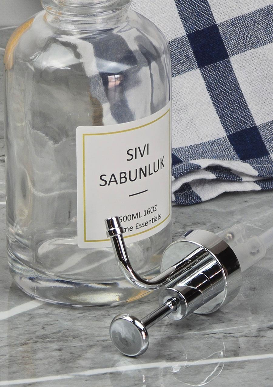 Cam Sıvı Sabunluk Seti - 2li Spreyli Losyon ve Sabun Dispenseri - 2x500 ML