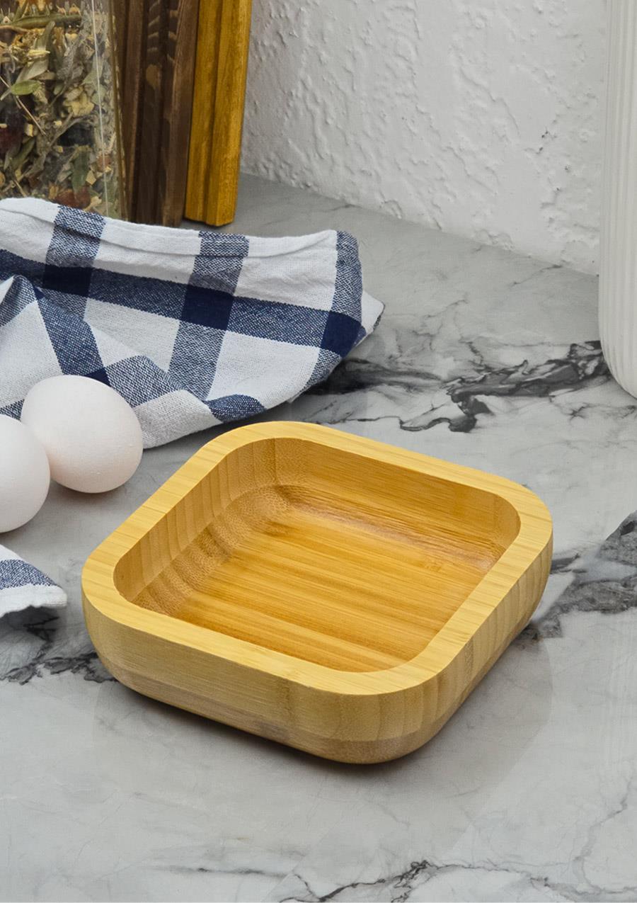 Bambu Kase - Doğal Tabak - 14 CM, 260 ML