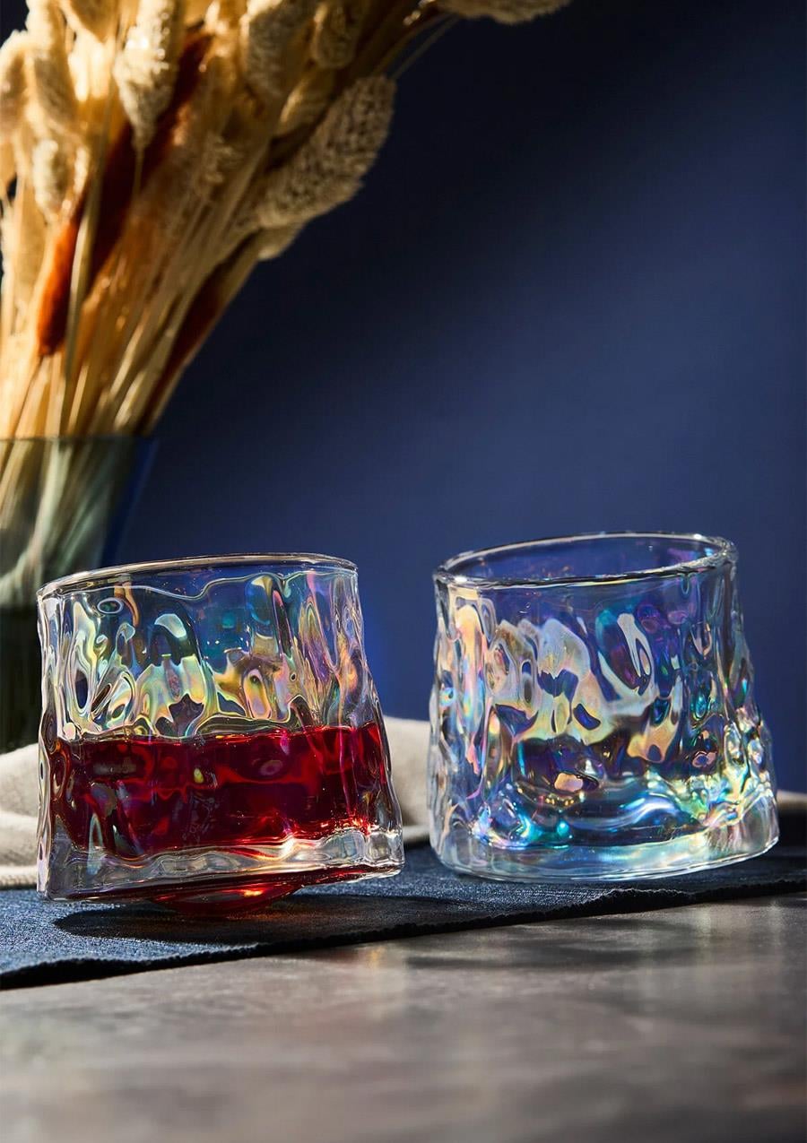 Greta Luster 360 Derece Dönen Cam Bardak 2li Set 160ml