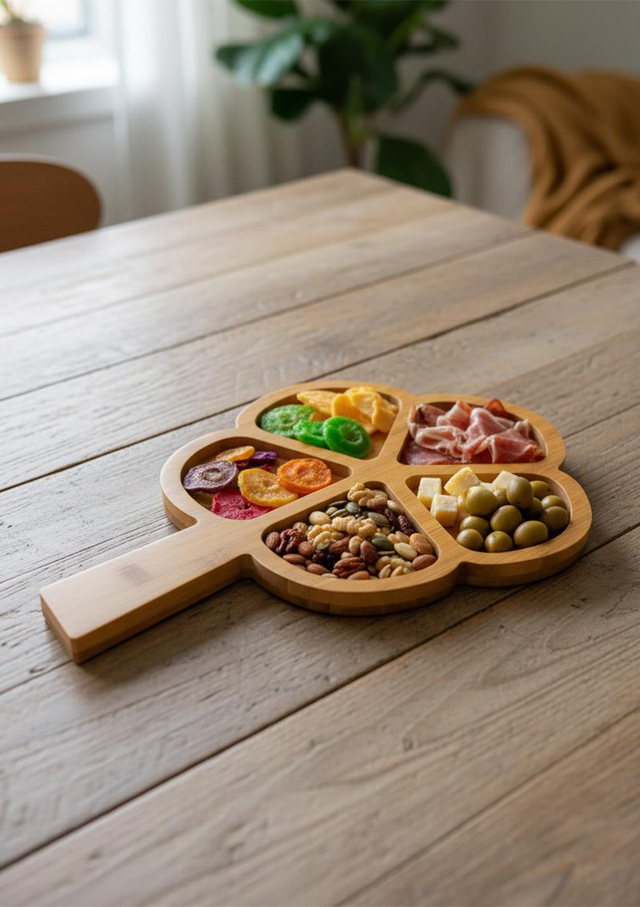 Yonca Bambu Sunumluk Tabak - 23 CM