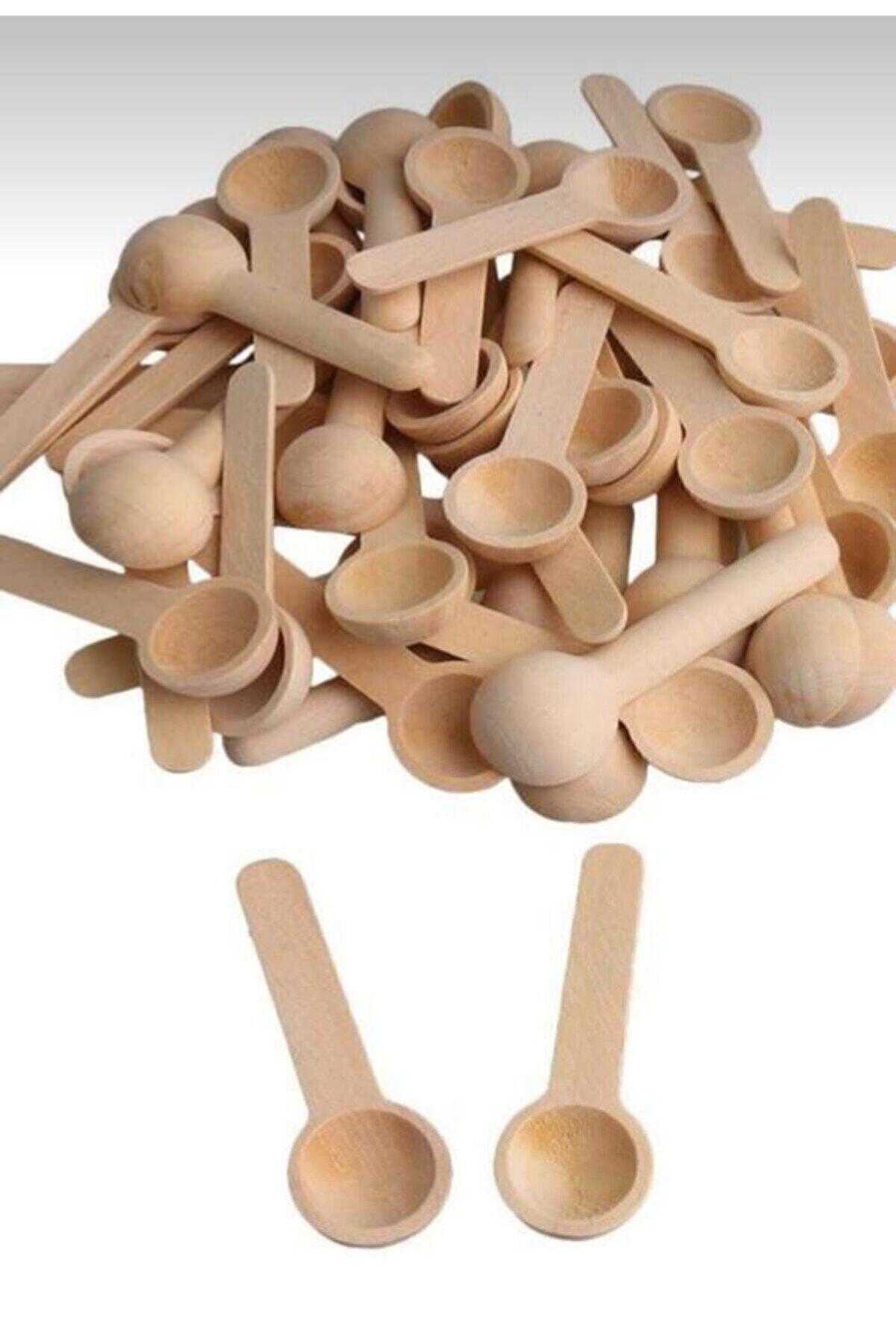 Hometarz Baharat Reçel Ölçü Kaşığı Ahşap Mini Kaşık 