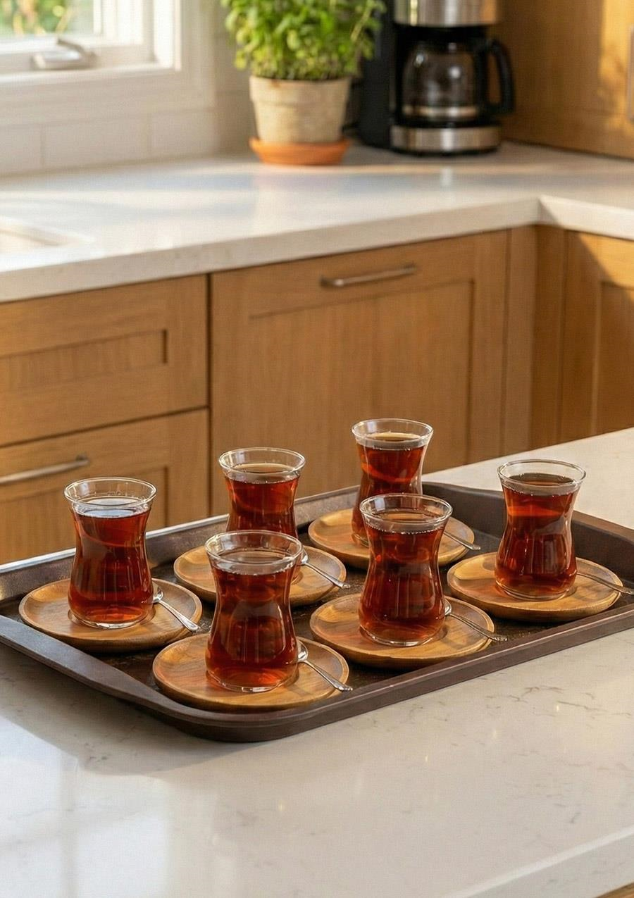 Bambu Çay Tabağı Seti - 6 Parça, 10 CM