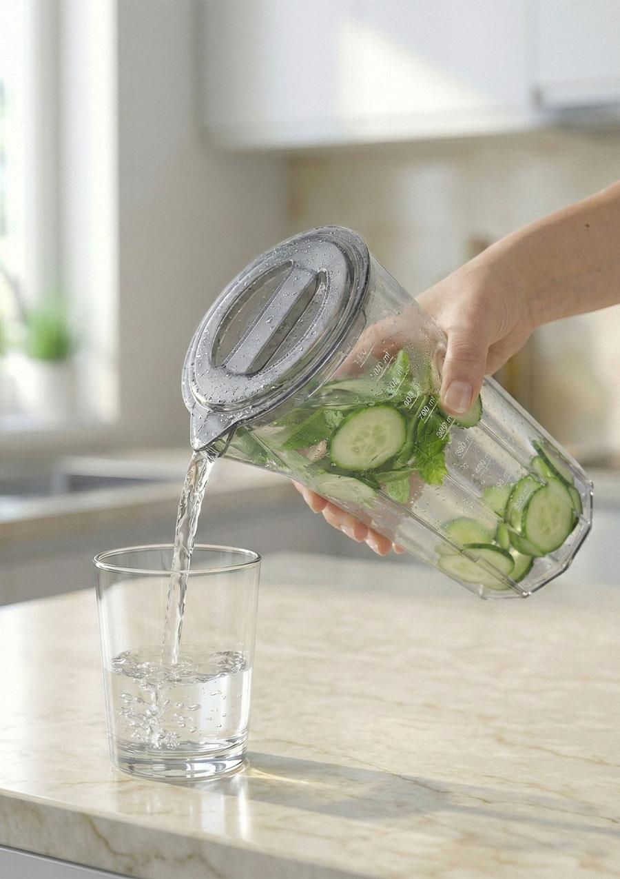 Başucu Kristal Sürahi Kulpsuz - 1.2 Litre