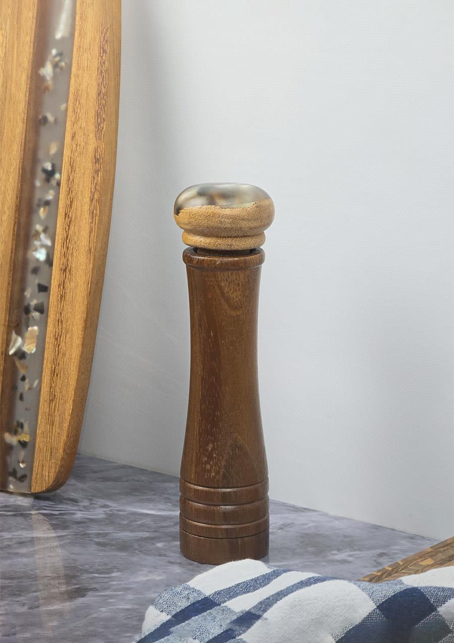 Akasya Baharat Değirmeni Takımı - Tuzluk Seti - 25 + 20 CM