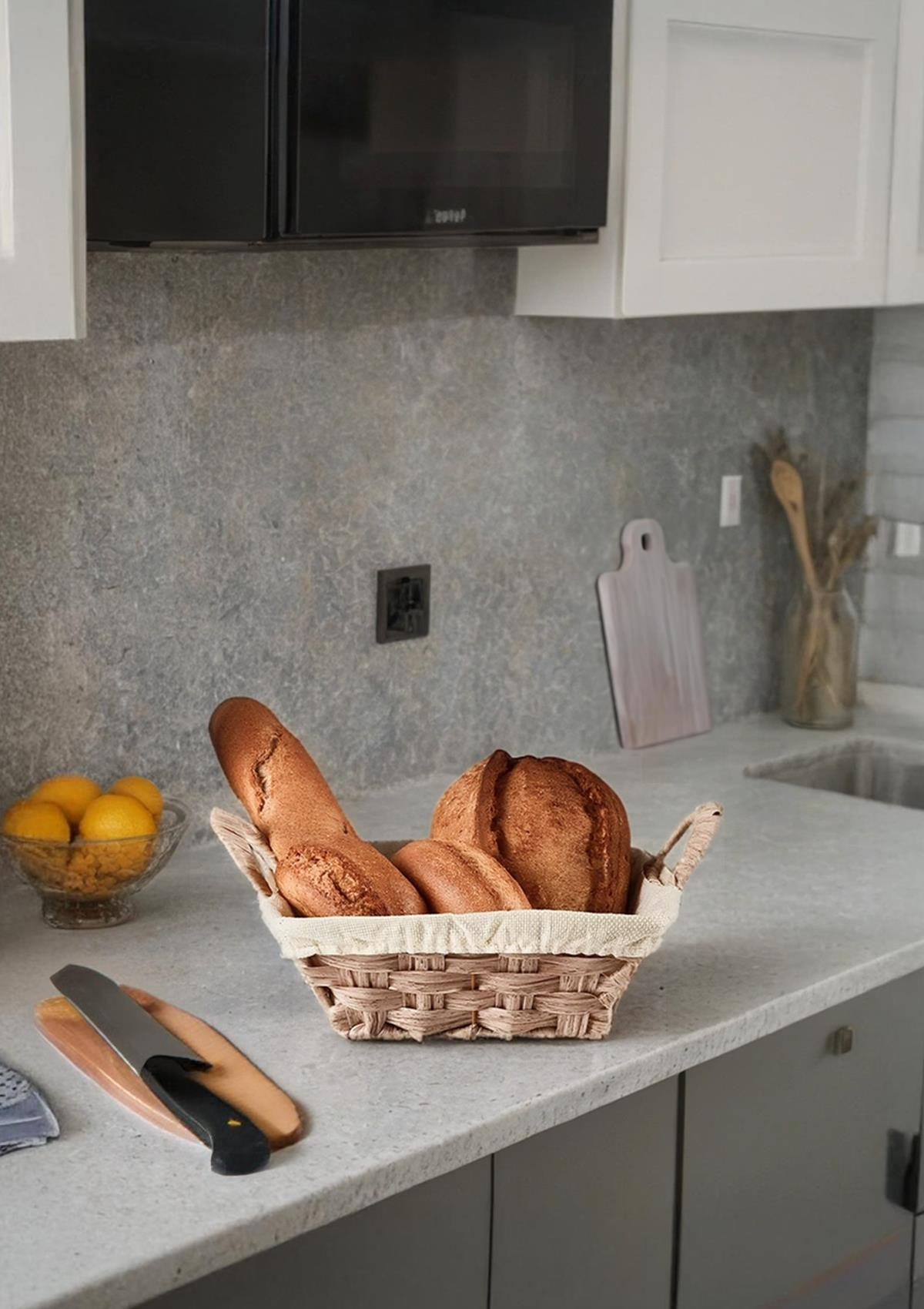 Hasır Ekmek Sepeti - Sofra Ekmek Selesi   - Ekmek Koyma Sepeti - Krem Ekmeklik