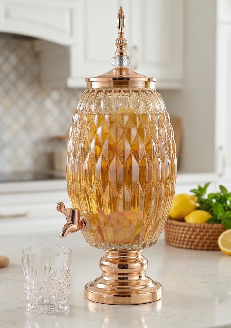 Cam Sebil - Yağlık, Şerbetlik, Sürahi - 6 Litre, 50 CM