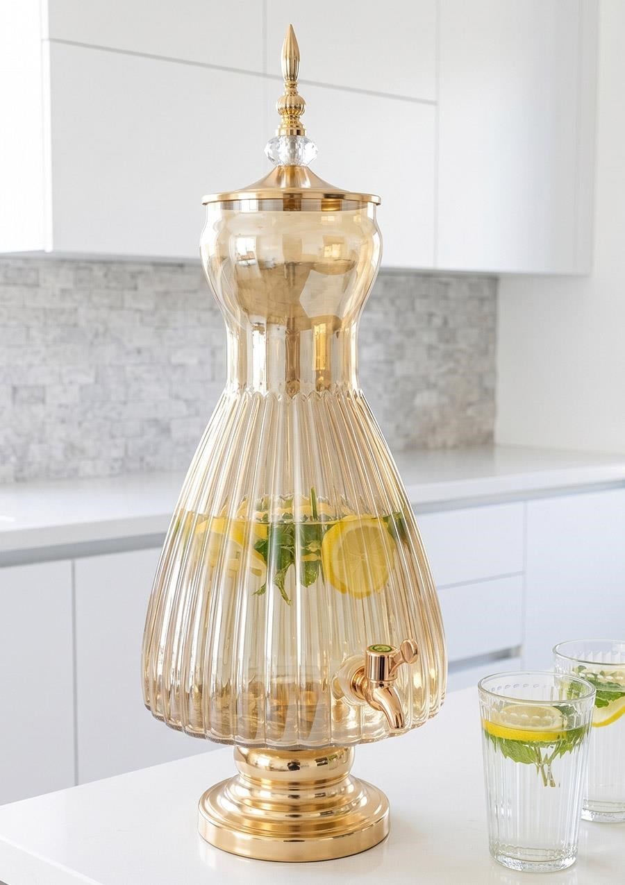 Cam Sebil - Yağlık, Şerbetlik, Sürahi - 6 Litre, 50 CM-5