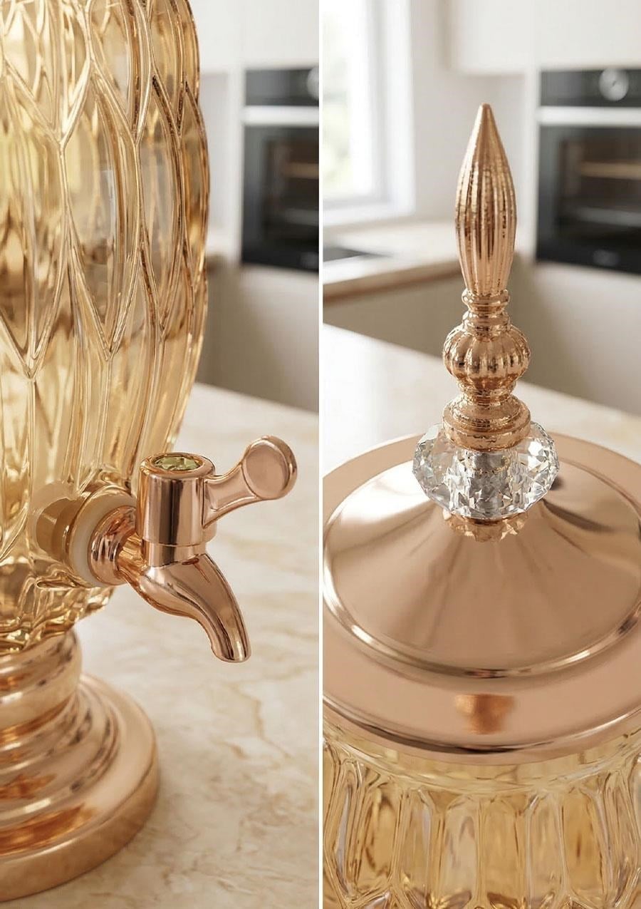 Cam Sebil - Yağlık, Şerbetlik, Sürahi - 6 Litre, 50 CM