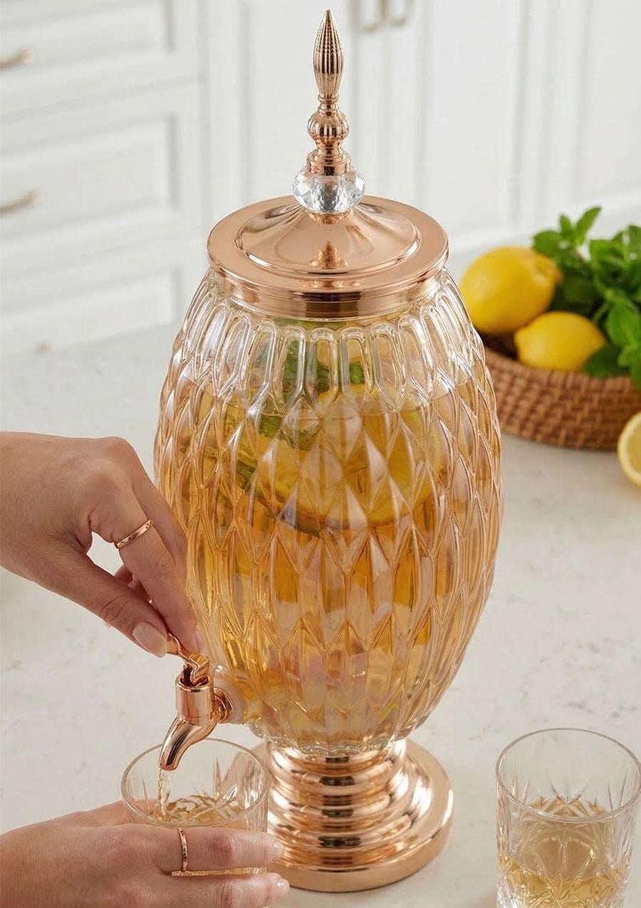 Cam Sebil - Yağlık, Şerbetlik, Sürahi - 6 Litre, 50 CM