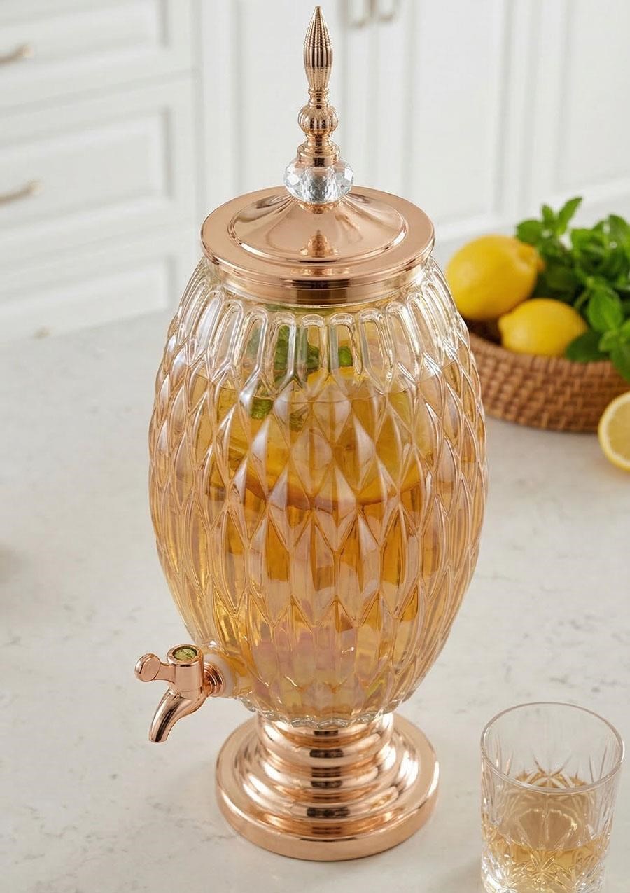 Cam Sebil - Yağlık, Şerbetlik, Sürahi - 6 Litre, 50 CM