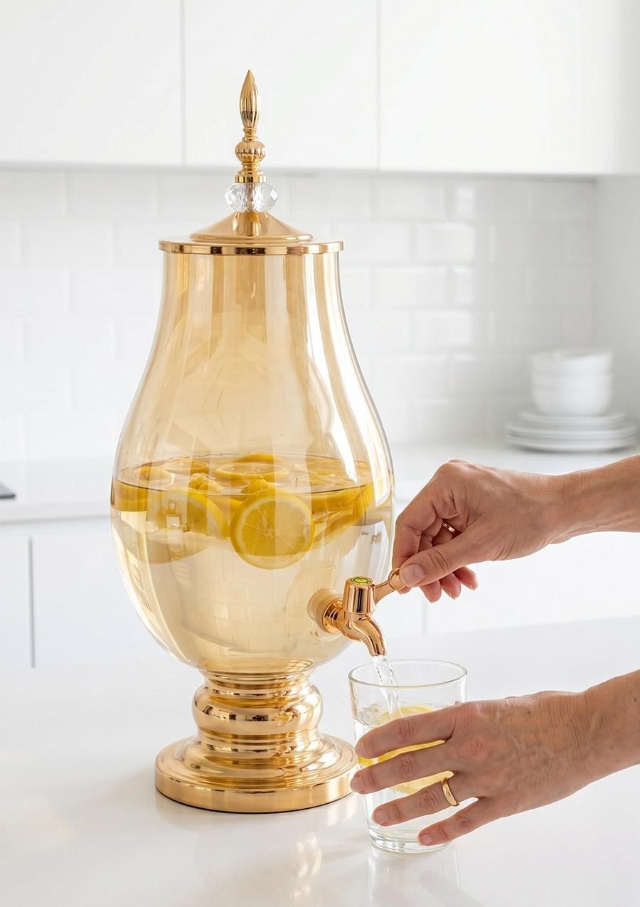 Cam Sebil - Yağlık, Şerbetlik, Sürahi - 6 Litre, 50 CM-6
