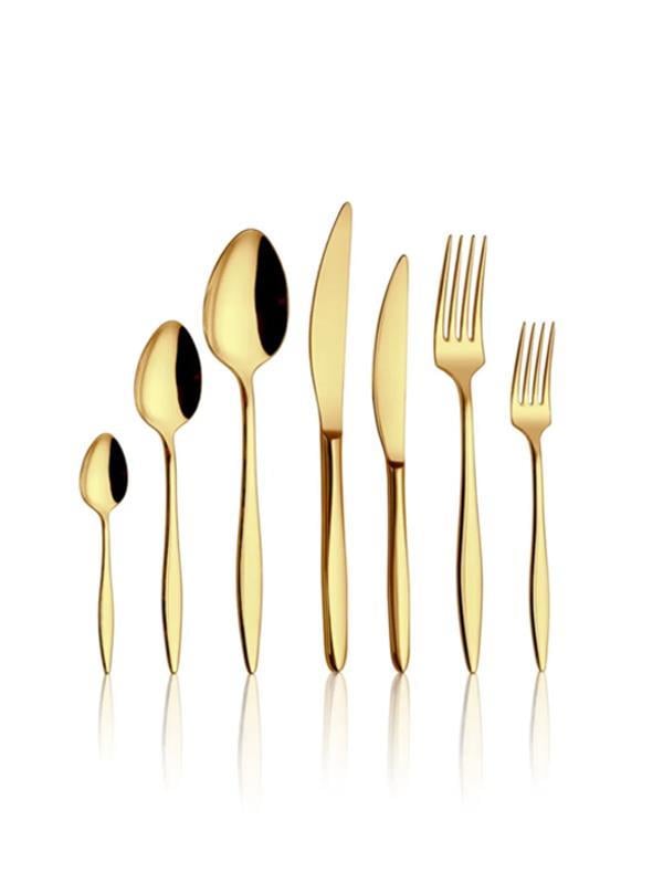 Çatal Kaşık Bıçak Seti 36 Parça Vizyon Gold Servis Takımı 