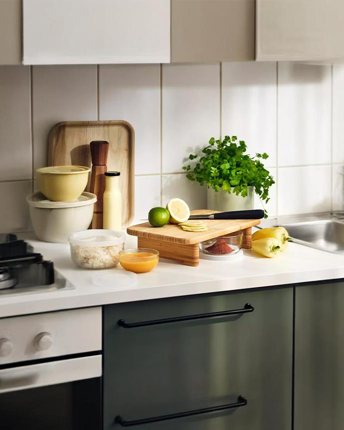 Bambu Kesim Tahtası - Ayaklı Kesme Tahtası - Dikdörtgen